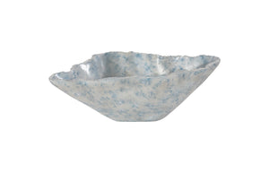 Phillips Collection Cast Blue Onyx Bowl - Hand-painted Decorative Accent With Natural Veining For Elegant Spaces Blue Resin Ph106691