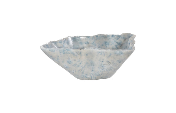 Phillips Collection Cast Blue Onyx Bowl - Hand-painted Decorative Accent With Natural Veining For Elegant Spaces Blue Resin Ph106691
