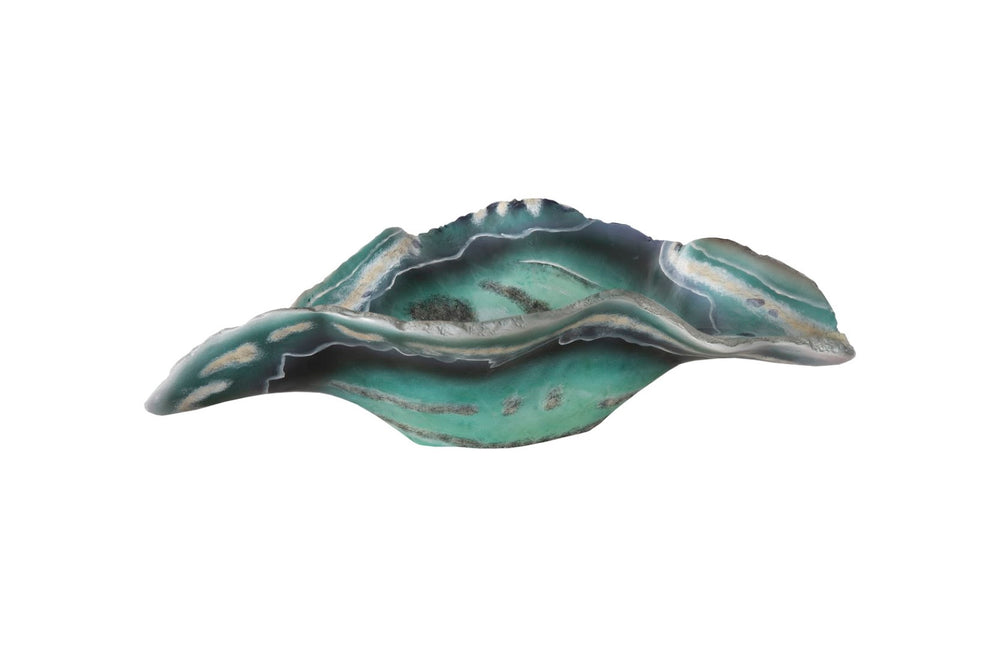 Phillips Collection Cast Onyx Fluorite Bowl - Hand-painted Decorative Accessory, Modern Organic Design For Any Space Green Resin Ph106694