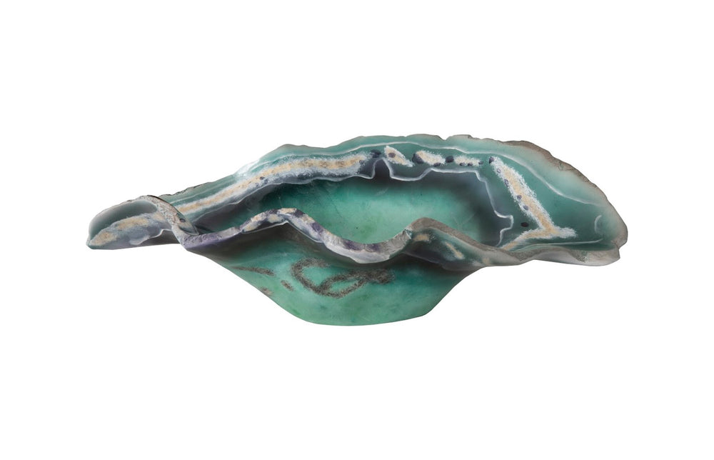 Phillips Collection Cast Onyx Fluorite Bowl - Hand-painted Decorative Accessory, Modern Organic Design For Any Space Green Resin Ph106694