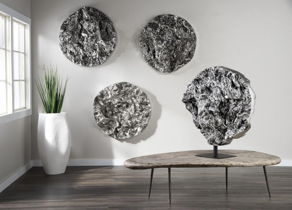 Phillips Collection Cast Resin Organic Root Wall Sculpture Antique Silver Finish for Modern Living Spaces PH107121