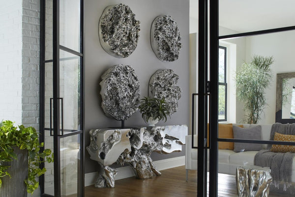 Phillips Collection Cast Resin Organic Root Wall Sculpture Antique Silver Finish for Modern Living Spaces PH107121