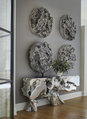 Phillips Collection Cast Resin Root Swirl Wall Sculpture Antique Silver Organic Modern Large Art PH107122