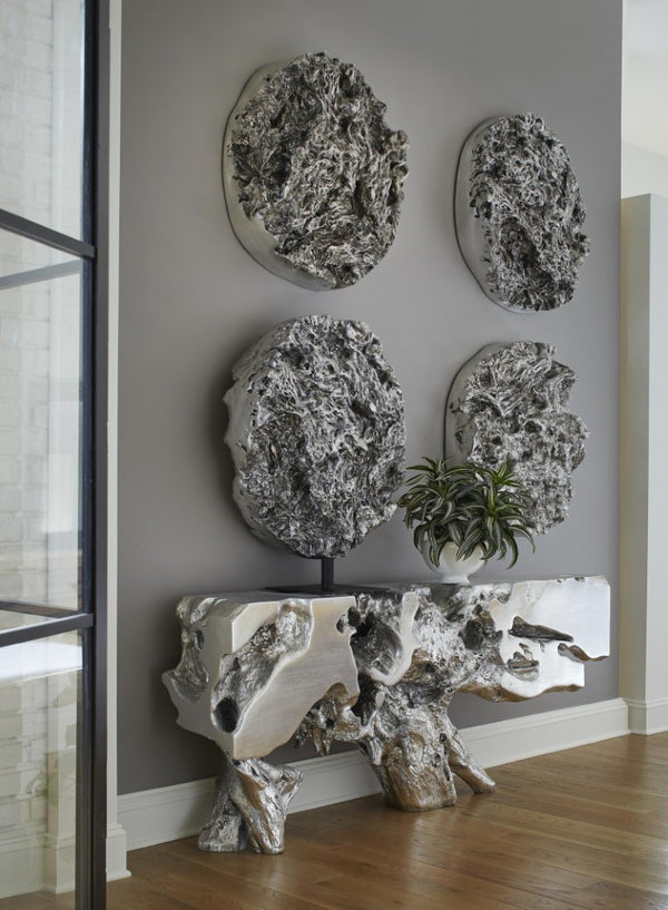Phillips Collection Cast Resin Root Swirl Wall Sculpture Antique Silver Organic Modern Large Art PH107122