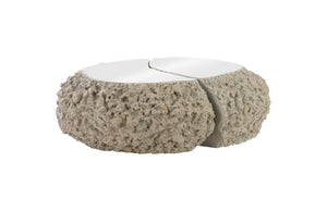 Phillips Collection Split The Difference Coffee Table - Modern Ash Resin Design Inspired By Tectonic Forces And Nature Gray,Silver Resin Ph107156
