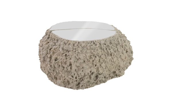 Phillips Collection Split The Difference Coffee Table - Modern Ash Resin Design Inspired By Tectonic Forces And Nature Gray,Silver Resin Ph107156