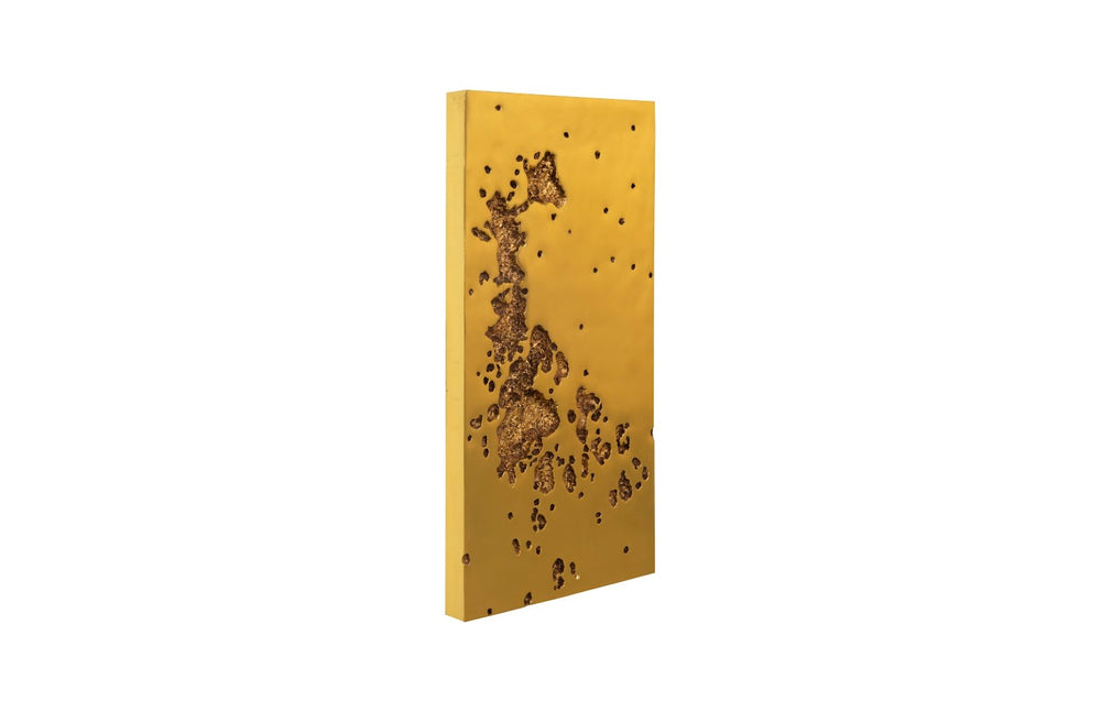 Phillips Collection Splotch Rectangular Gold Wall Art - Modern Lunar-Inspired Accent for Elegant Home Décor Display PH107318