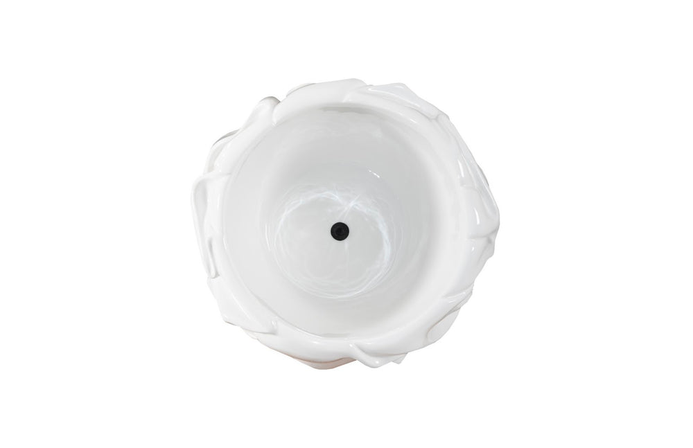 Phillips Collection Drape Planter - Hypnotizing Composite Design With Elegant Fabric-like Texture For Modern Spaces White Resin Ph108835