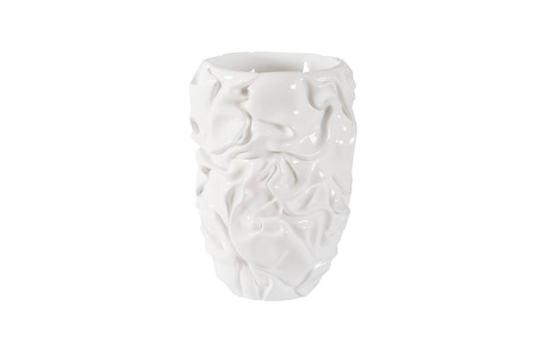 Phillips Collection Drape Planter - Hypnotizing Composite Design With Elegant Fabric-like Texture For Modern Spaces White Resin Ph108835