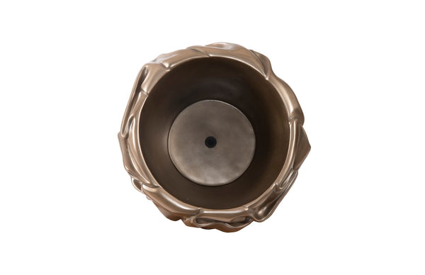 Phillips Collection Drape Planter - Hypnotizing Composite Design With Elegant Fabric-like Texture For Modern Spaces Bronze Resin Ph108837
