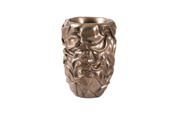 Phillips Collection Drape Planter - Hypnotizing Composite Design With Elegant Fabric-like Texture For Modern Spaces Bronze Resin Ph108837