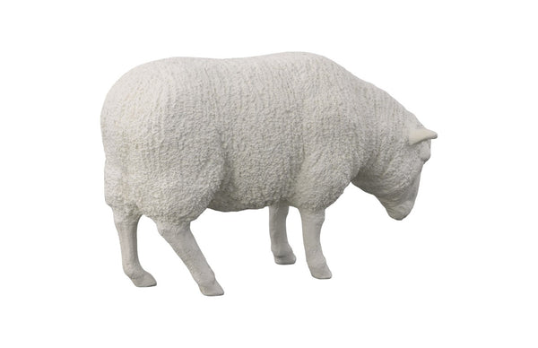 Phillips Collection Sheep Sculpture – Artisan-Crafted Whimsical Decor for Home and Garden, Indoor/Outdoor Accent Piece Gel Coat White PH109682