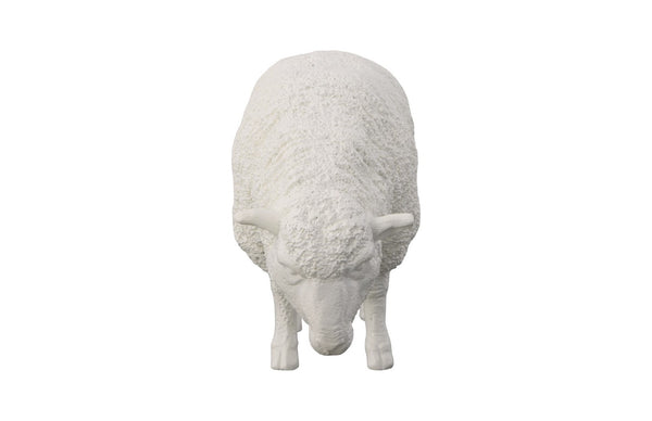 Phillips Collection Sheep Sculpture – Artisan-Crafted Whimsical Decor for Home and Garden, Indoor/Outdoor Accent Piece Gel Coat White PH109682
