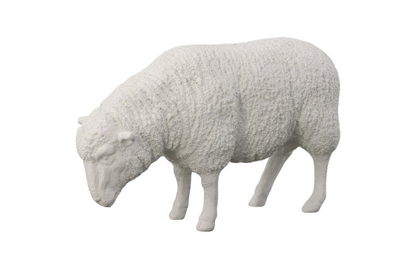 Phillips Collection Sheep Sculpture – Artisan-Crafted Whimsical Decor for Home and Garden, Indoor/Outdoor Accent Piece Gel Coat White PH109682