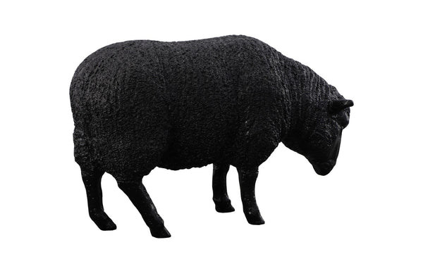 Phillips Collection Sheep Sculpture – Artisan-Crafted Whimsical Decor for Home and Garden, Indoor/Outdoor Accent Piece Gel Coat Black PH109683
