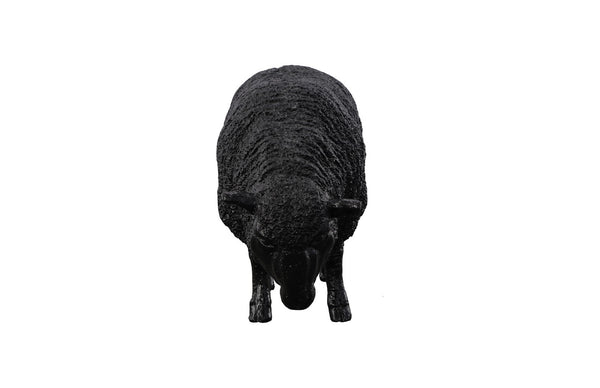 Phillips Collection Sheep Sculpture – Artisan-Crafted Whimsical Decor for Home and Garden, Indoor/Outdoor Accent Piece Gel Coat Black PH109683