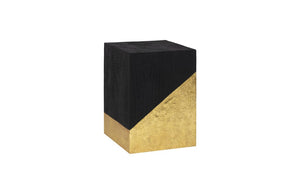 Phillips Collection Scorched Resin Side Table with Hand Applied Gold Leaf Finish for Eclectic Interiors PH110306