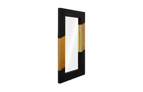 Phillips Collection Scorched Mirror - Stunning Rectangle Design In Black And Gold Leaf, Perfect For Modern Homes Black,Gold Resin Ph110307