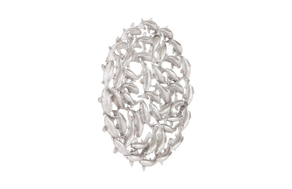 Phillips Collection Koi Wall Art Silver Leaf Sculpture - Elegant Resin Design for Serene Home Décor & Positive Energy PH110308