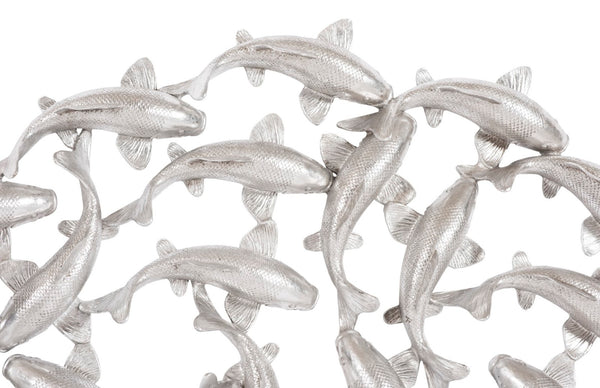 Phillips Collection Koi Wall Art Silver Leaf Sculpture - Elegant Resin Design for Serene Home Décor & Positive Energy PH110308