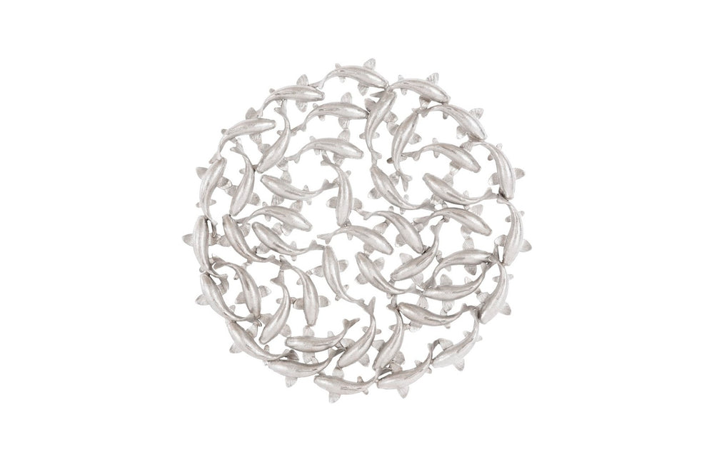 Phillips Collection Koi Wall Art Silver Leaf Sculpture - Elegant Resin Design for Serene Home Décor & Positive Energy PH110308