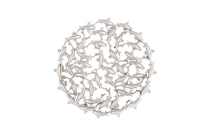Phillips Collection Koi Wall Art Silver Leaf Sculpture - Elegant Resin Design for Serene Home Décor & Positive Energy PH110308
