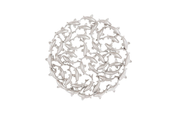 Phillips Collection Koi Wall Art Silver Leaf Sculpture - Elegant Resin Design for Serene Home Décor & Positive Energy PH110308
