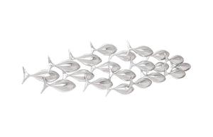 Phillips Collection School Of Fish Wall Art – Playful Dimensional Decor Celebrating Teamwork And Unity For Your Space Silver Resin Ph110576