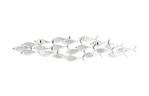 Phillips Collection School Of Fish Wall Art – Playful Dimensional Decor Celebrating Teamwork And Unity For Your Space Silver Resin Ph110576
