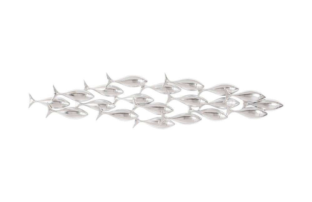 Phillips Collection School Of Fish Wall Art – Playful Dimensional Decor Celebrating Teamwork And Unity For Your Space Silver Resin Ph110576