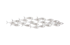 Phillips Collection School Of Fish Wall Art – Playful Dimensional Decor Celebrating Teamwork And Unity For Your Space Silver Resin Ph110576