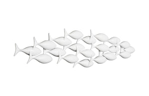 Phillips Collection School Of Fish Wall Art – Playful Dimensional Decor Celebrating Teamwork And Unity For Your Space White Resin Ph110577