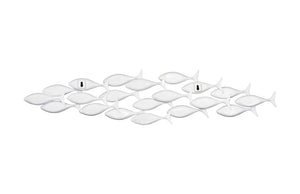 Phillips Collection School Of Fish Wall Art – Playful Dimensional Decor Celebrating Teamwork And Unity For Your Space White Resin Ph110577