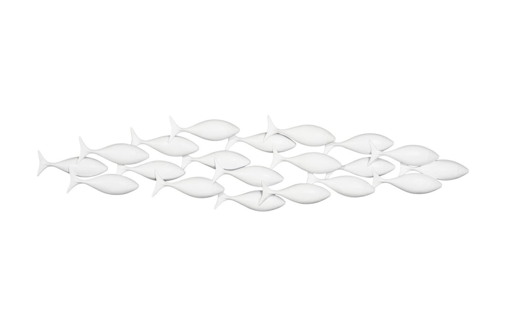 Phillips Collection School of Fish Wall Art - Artisan White Resin Sculpture for Modern Coastal Decor & Unique Spaces PH110577