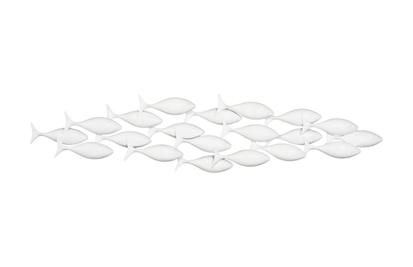 Phillips Collection School Of Fish Wall Art – Playful Dimensional Decor Celebrating Teamwork And Unity For Your Space White Resin Ph110577