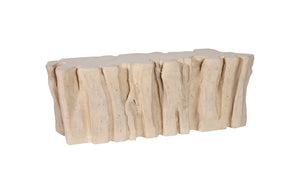 Phillips Collection Freeform Root Bench In Roman Stone Finish - Modern Organic Design For Indoor And Outdoor Spaces Off White Resin Ph110592