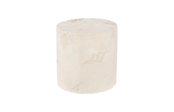 Phillips Collection Formation Side Table - Durable Roman Stone Finish, Weather-resistant Design For Indoor & Outdoor Use Off White Resin Ph111486