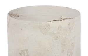 Phillips Collection Formation Side Table - Durable Roman Stone Finish, Weather-resistant Design For Indoor & Outdoor Use Off White Resin Ph111486