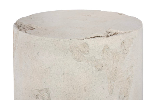 Phillips Collection Formation Side Table - Durable Roman Stone Finish, Weather-resistant Design For Indoor & Outdoor Use Off White Resin Ph111486