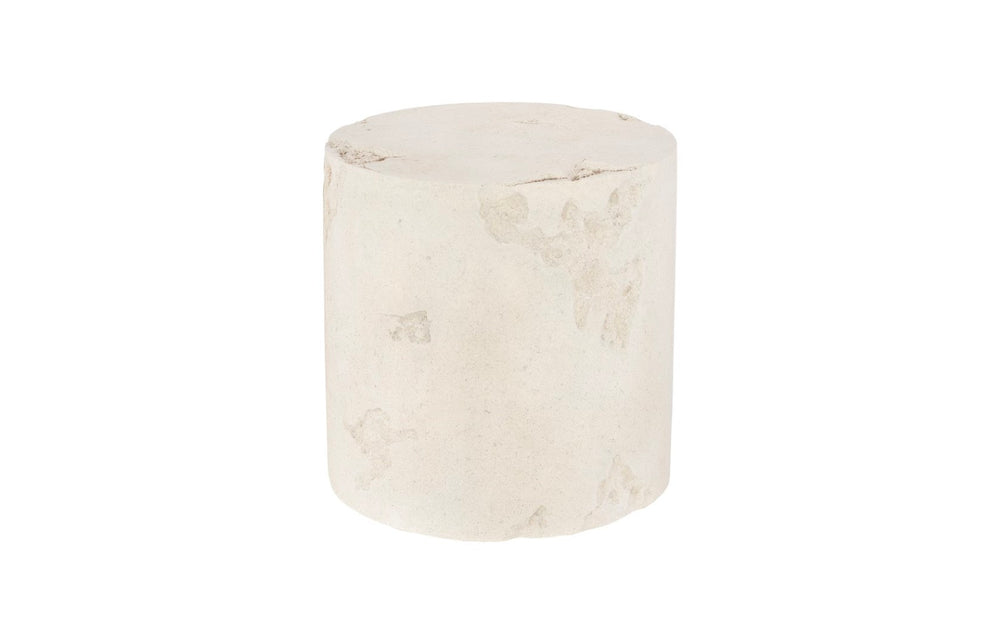 Phillips Collection Formation Side Table - Durable Roman Stone Finish, Weather-resistant Design For Indoor & Outdoor Use Off White Resin Ph111486