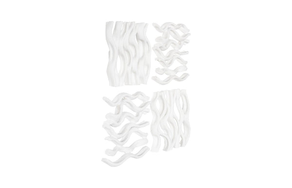 Phillips Collection Vine Wall Tile Set Of 4 - Handcrafted Matte White Nature-inspired Decor For Stylish Interiors White Resin Ph111552