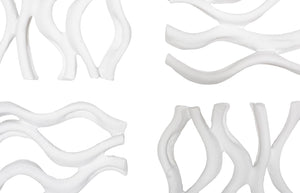 Phillips Collection Vine Wall Tile Set Of 4 - Handcrafted Matte White Nature-inspired Decor For Stylish Interiors White Resin Ph111552