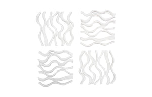Phillips Collection Vine Wall Tile Set Of 4 - Handcrafted Matte White Nature-inspired Decor For Stylish Interiors White Resin Ph111552
