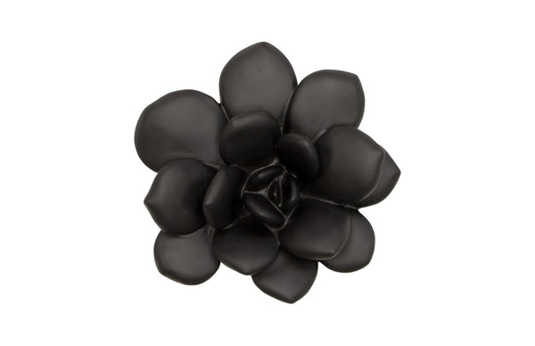 Phillips Collection Laui Succulent Wall Art – Modern Organic Floral Sculpture For Unique Gallery Wall Displays Black Resin Ph111559