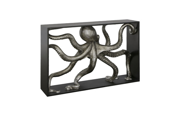 Phillips Collection Octo Console Table With Captivating Octopus Design, Unique Resin Art, Perfect For Stylish Interiors Black,Silver Resin Ph112033