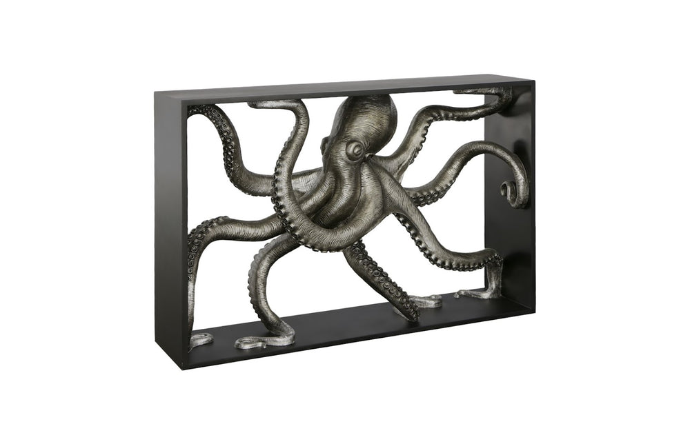 Phillips Collection Octo Console Table With Captivating Octopus Design, Unique Resin Art, Perfect For Stylish Interiors Black,Silver Resin Ph112033