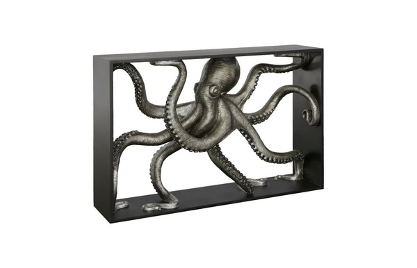 Phillips Collection Octo Console Table With Captivating Octopus Design, Unique Resin Art, Perfect For Stylish Interiors Black,Silver Resin Ph112033