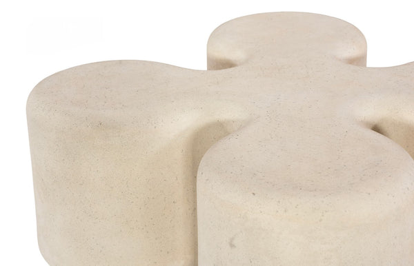 Phillips Collection Clover Coffee Table In Roman Stone – Elegant Artisan Design For Modern And Classic Living Spaces Off White Resin Ph112765