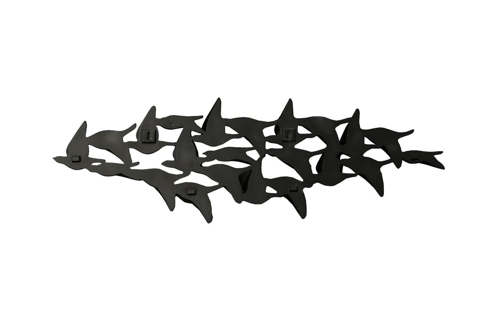 Phillips Collection Flock of Birds Wall Art - Sculptural Home Decor for Dynamic Modern Interiors and Bold Statements Black PH112985
