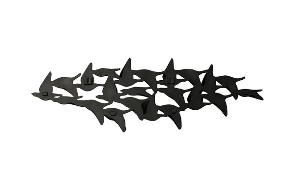 Phillips Collection Flock of Birds Wall Art - Sculptural Home Decor for Dynamic Modern Interiors and Bold Statements Black PH112985